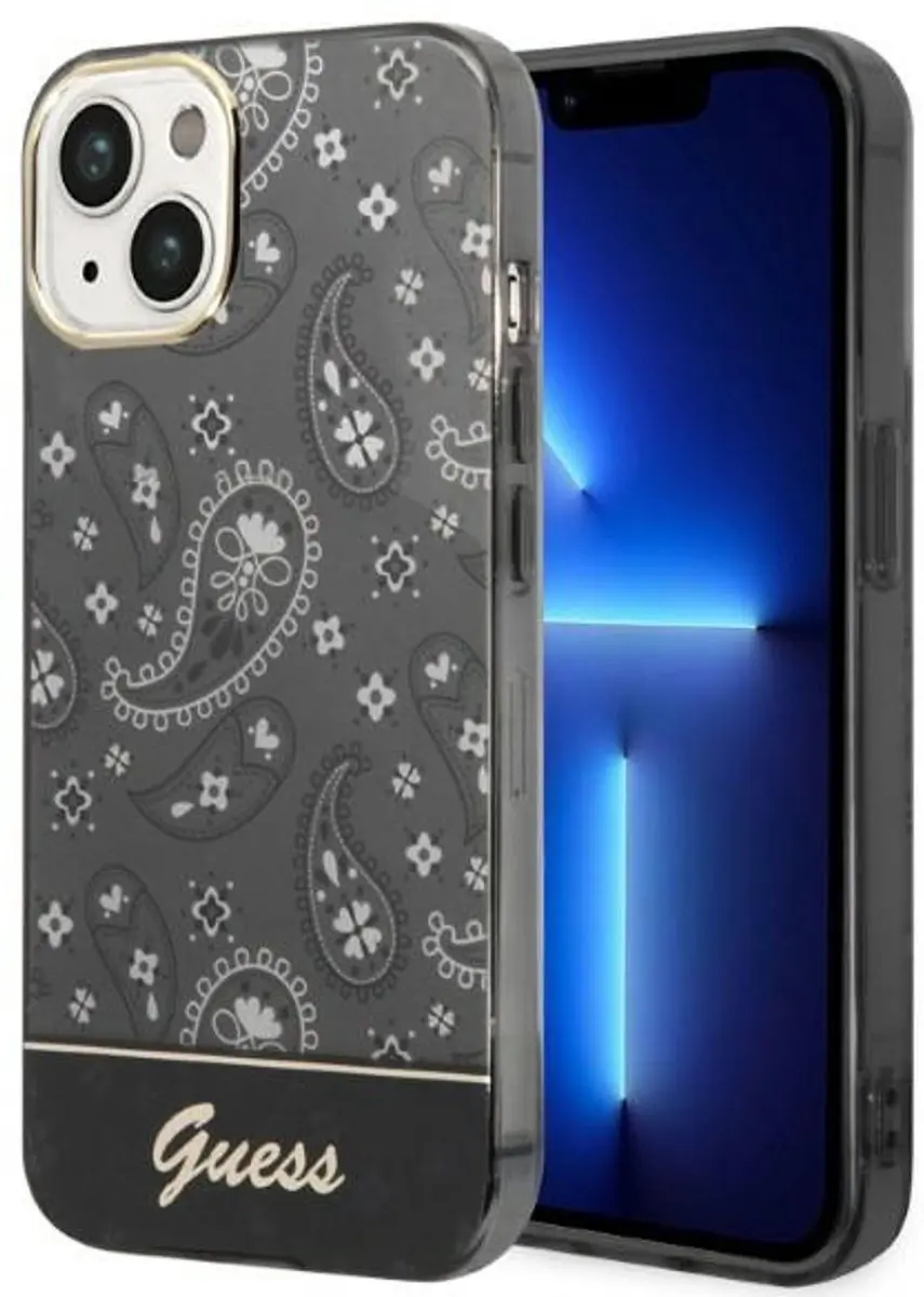 Guess TPU Back Cover iPhone 14 Plus - Zwart