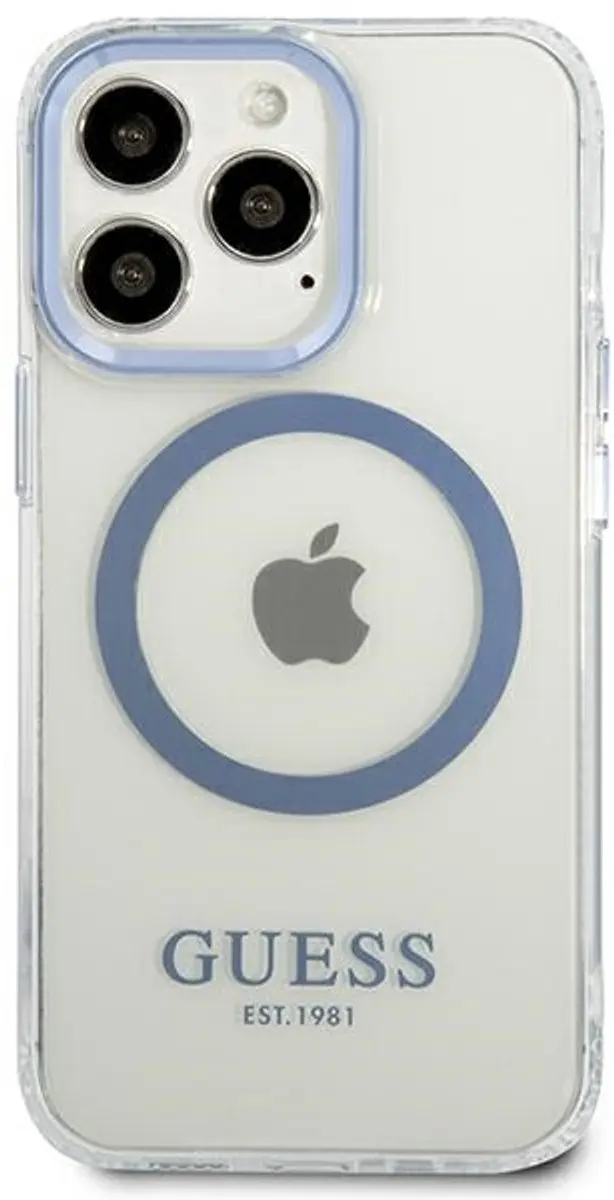 GUESS Translucent Back Case - iPhone 13 Pro Blauw - MagSafe