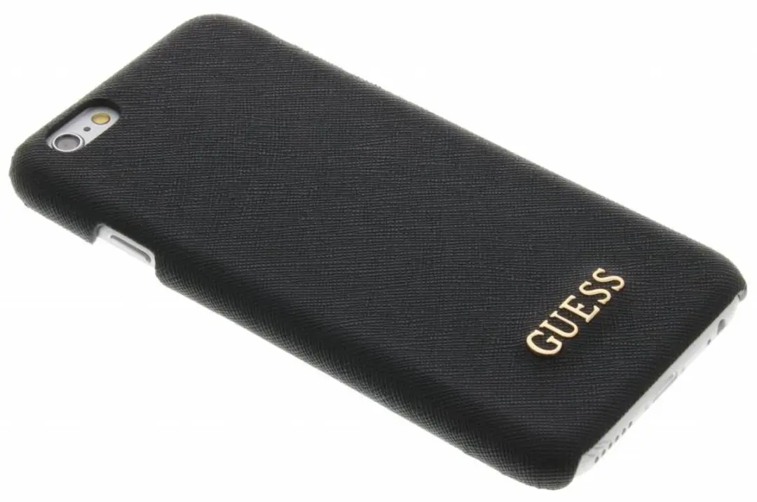 GUESS Saffiano Back Cover iPhone 6/6S - Zwart GUHCP6TBK