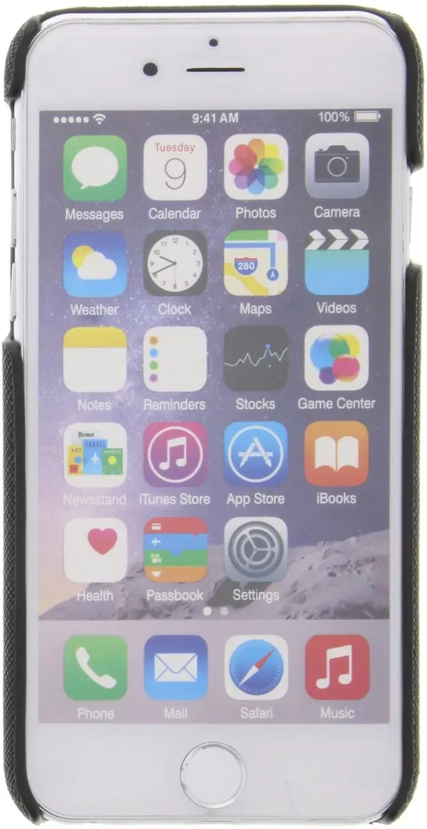 GUESS Saffiano Back Cover iPhone 6/6S - Zwart GUHCP6TBK