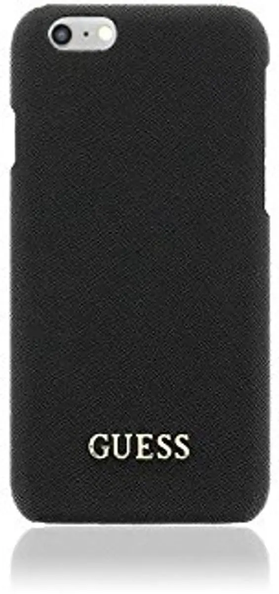 GUESS Saffiano Back Cover iPhone 6/6S - Zwart GUHCP6TBK