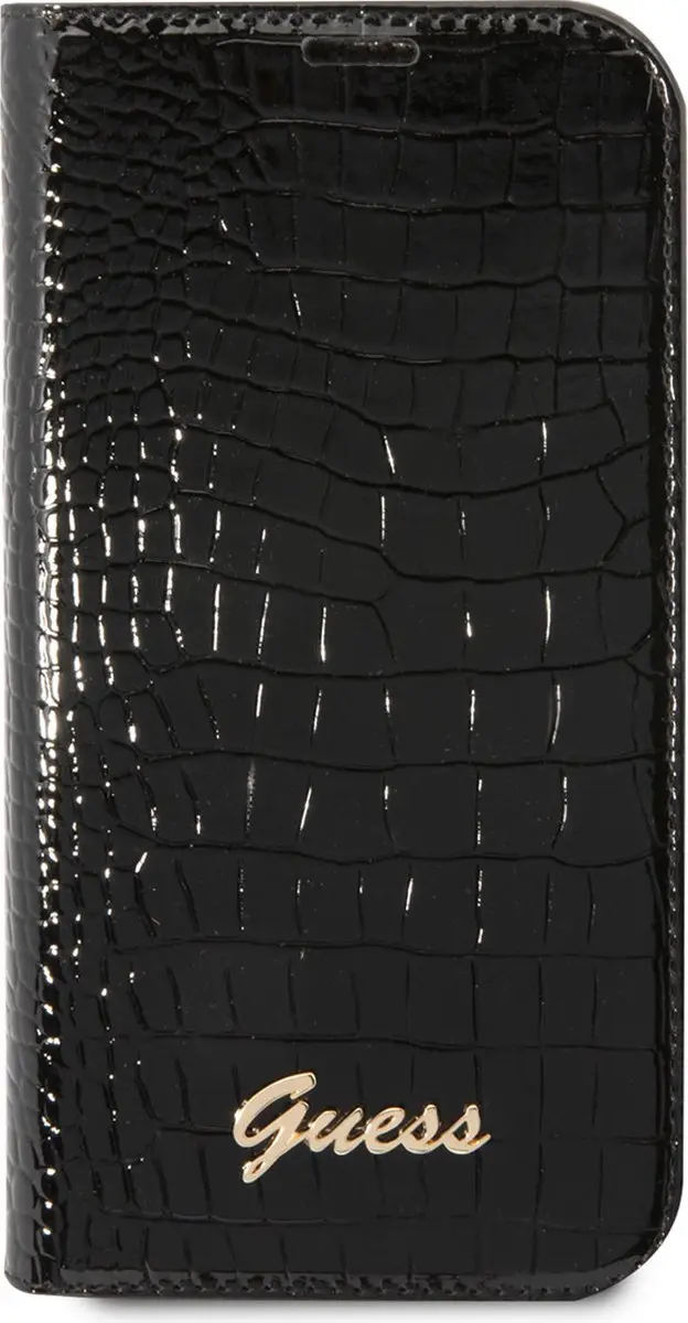 GUESS Telefoonhoesje iPhone 14 Pro - Zwart PU Leer - 2 Pasjes