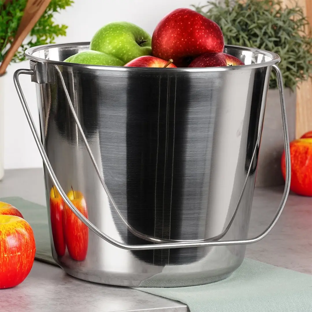 Orion Roestvrijstalen Voedselemmer 8L - Zilver