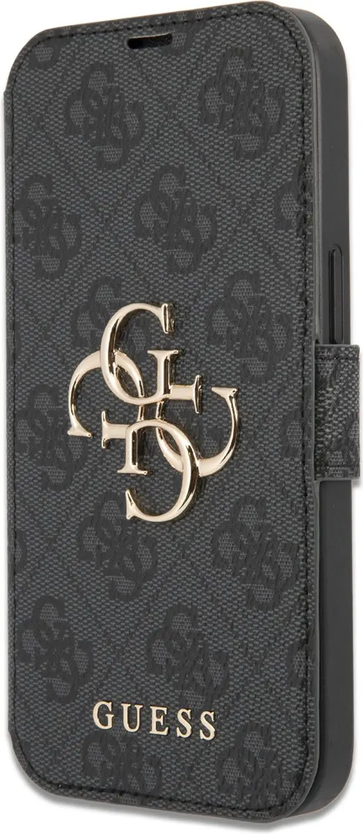 GUESS iPhone 13 Mini Bookcase Hoesje - 3 Pasjes - Grijs