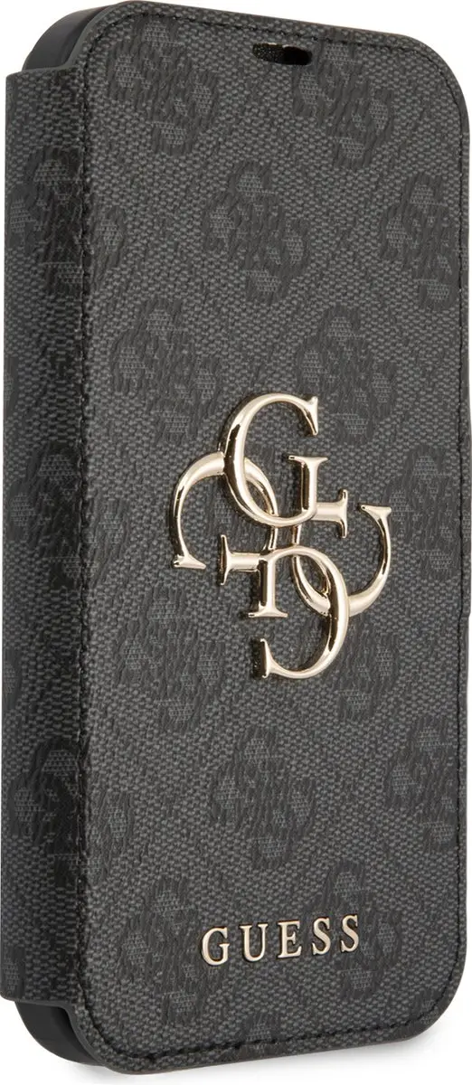 GUESS iPhone 13 Mini Bookcase Hoesje - 3 Pasjes - Grijs