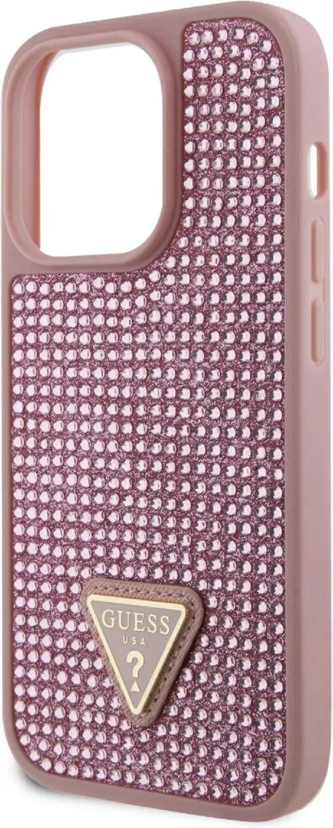 Guess Roze Back Cover met Rhinestones voor iPhone 15 Pro