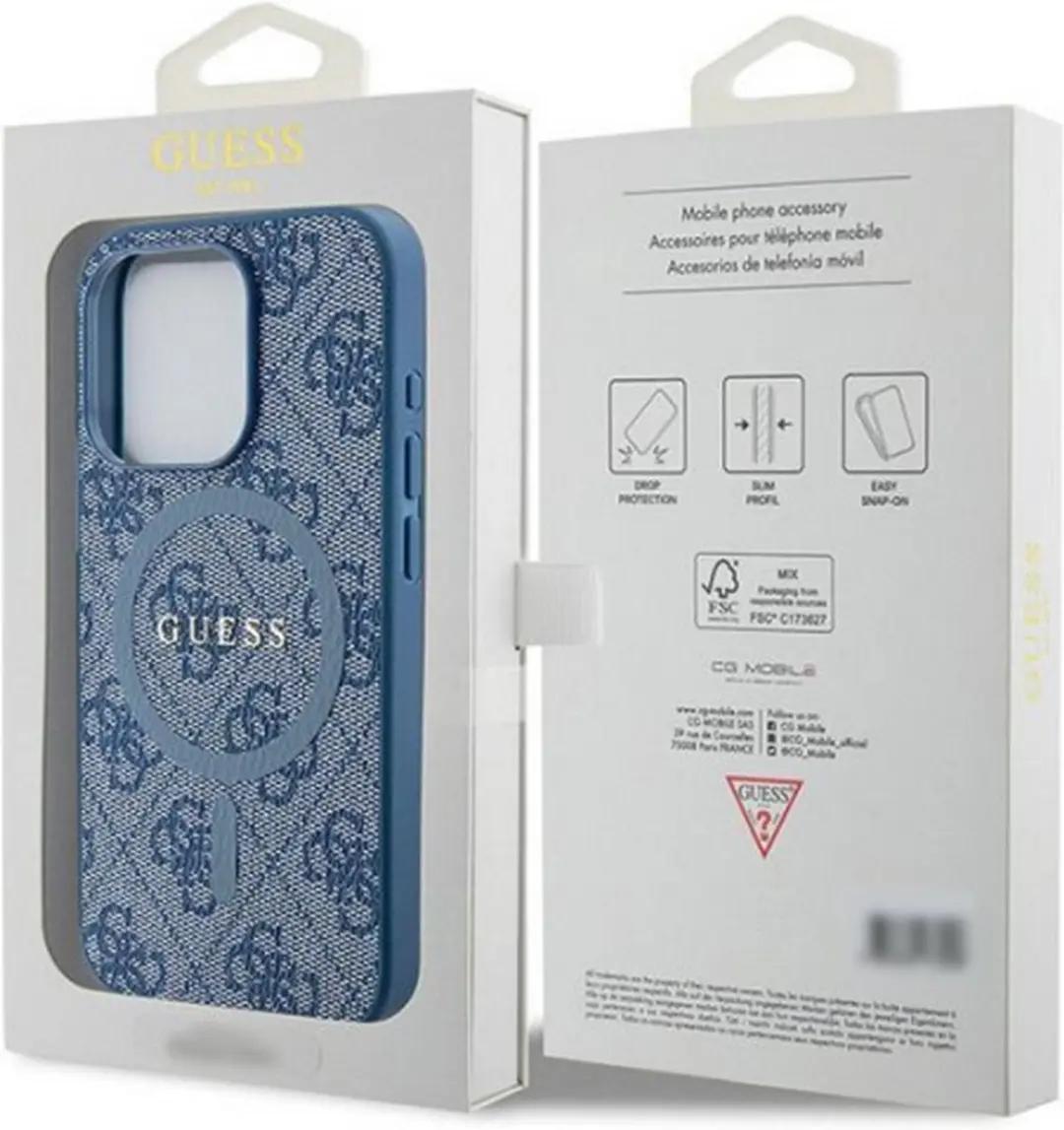 GUESS 4G Back Case MagSafe iPhone 14 Pro - Blauw