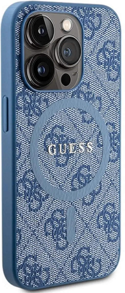 GUESS 4G Back Case MagSafe iPhone 14 Pro - Blauw