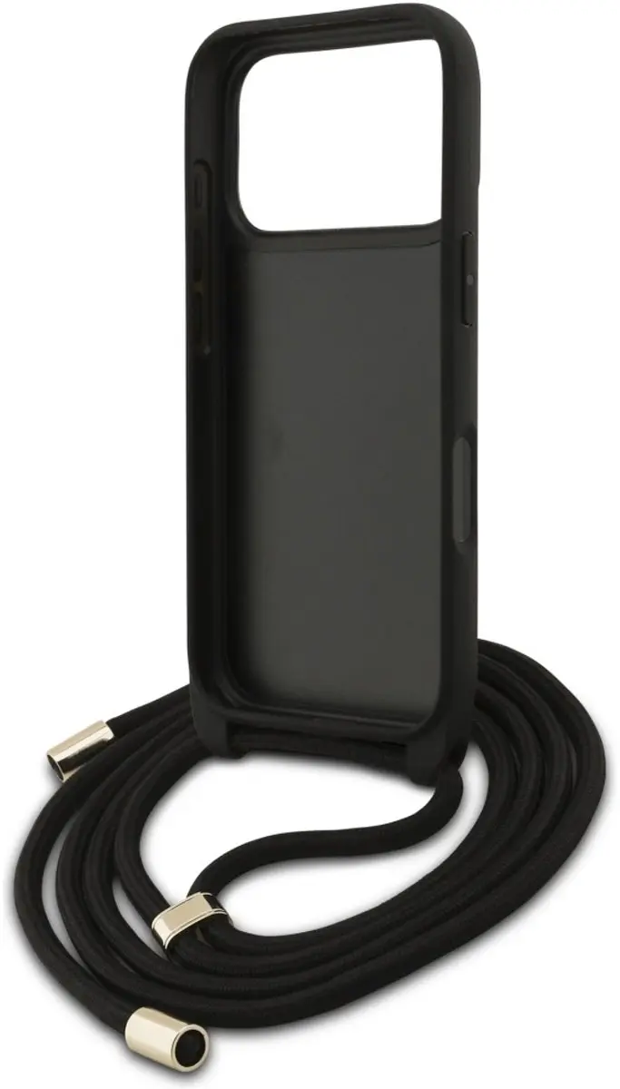 GUESS Back Cover iPhone 17 Pro Max - Zwart - Crossbody Cord Strap - afbeelding 6 van 6
