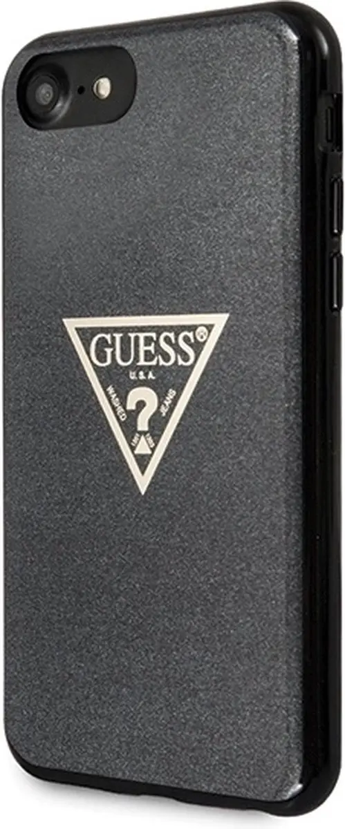 GUESS Triangle Glitter Back Case - iPhone 7/8/SE Zwart