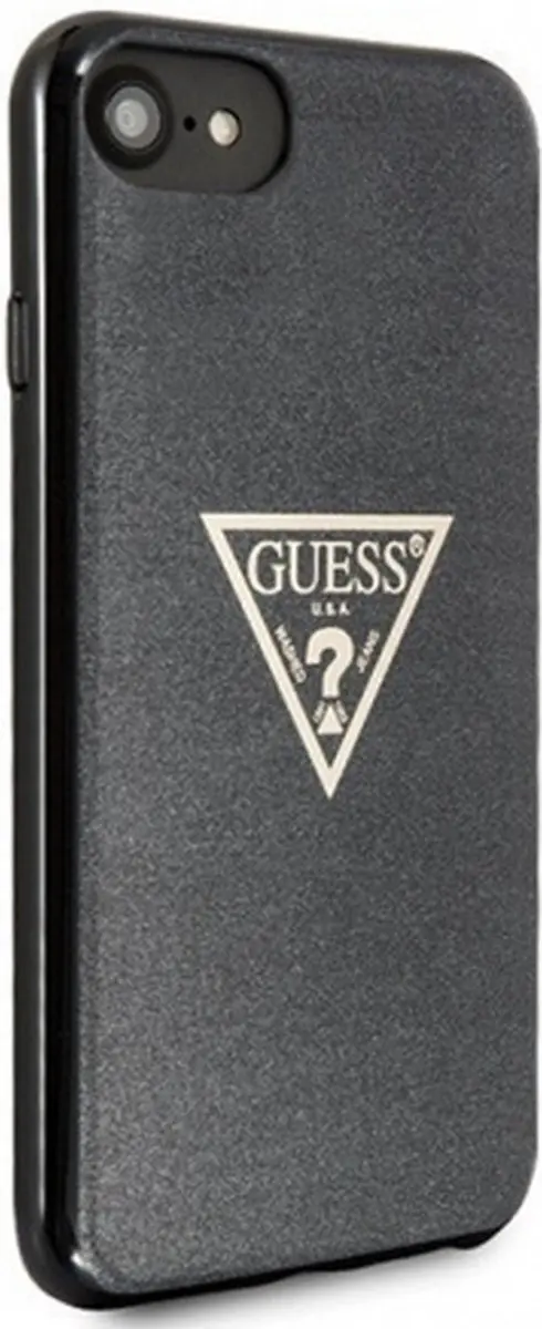 GUESS Triangle Glitter Back Case - iPhone 7/8/SE Zwart