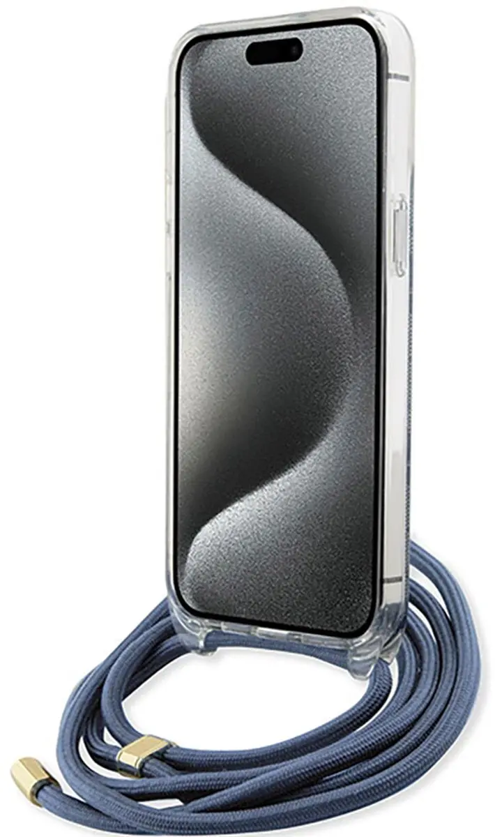 Guess 4G Printed Crossbody Hoes iPhone 15 Pro Max - Blauw
