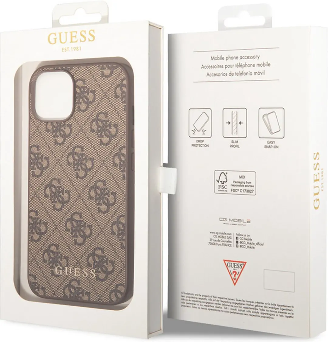 Guess 4G Back Case - iPhone 14 Bruin - afbeelding 4 van 4