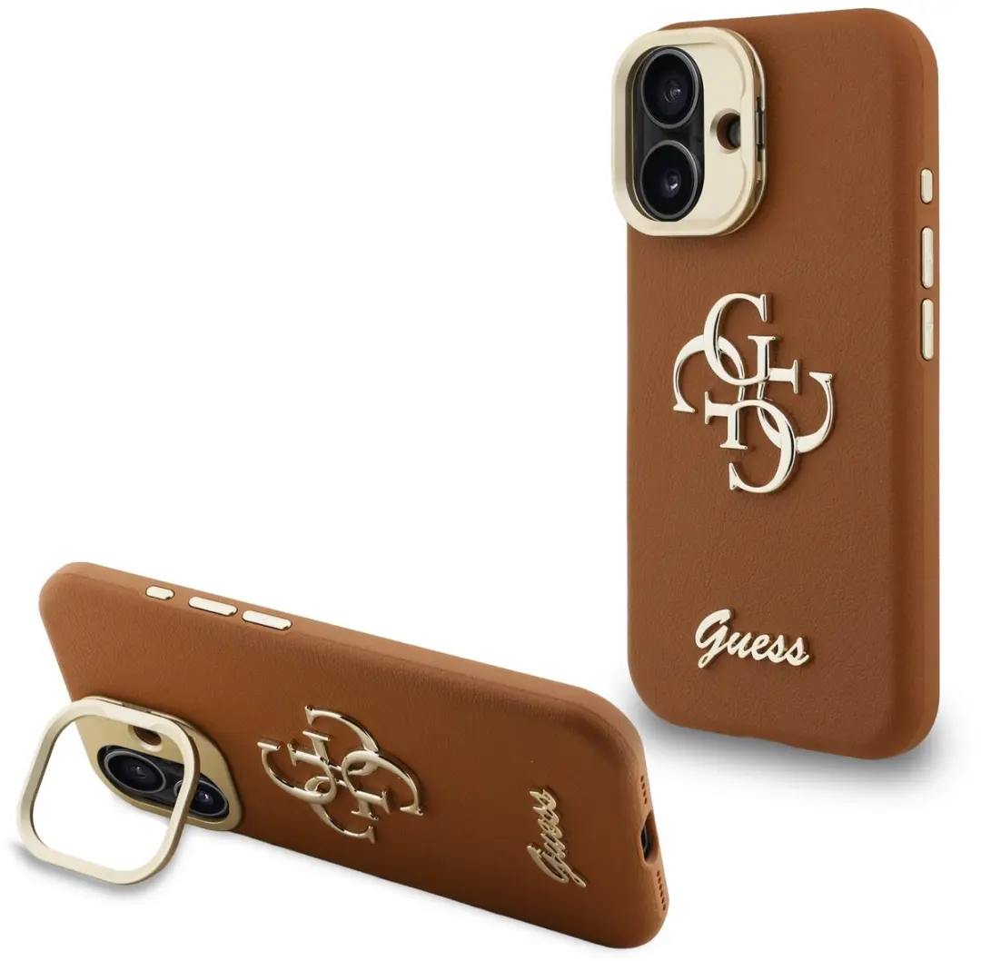 Guess iPhone 16 Hoesje 4G Logo - Bruin