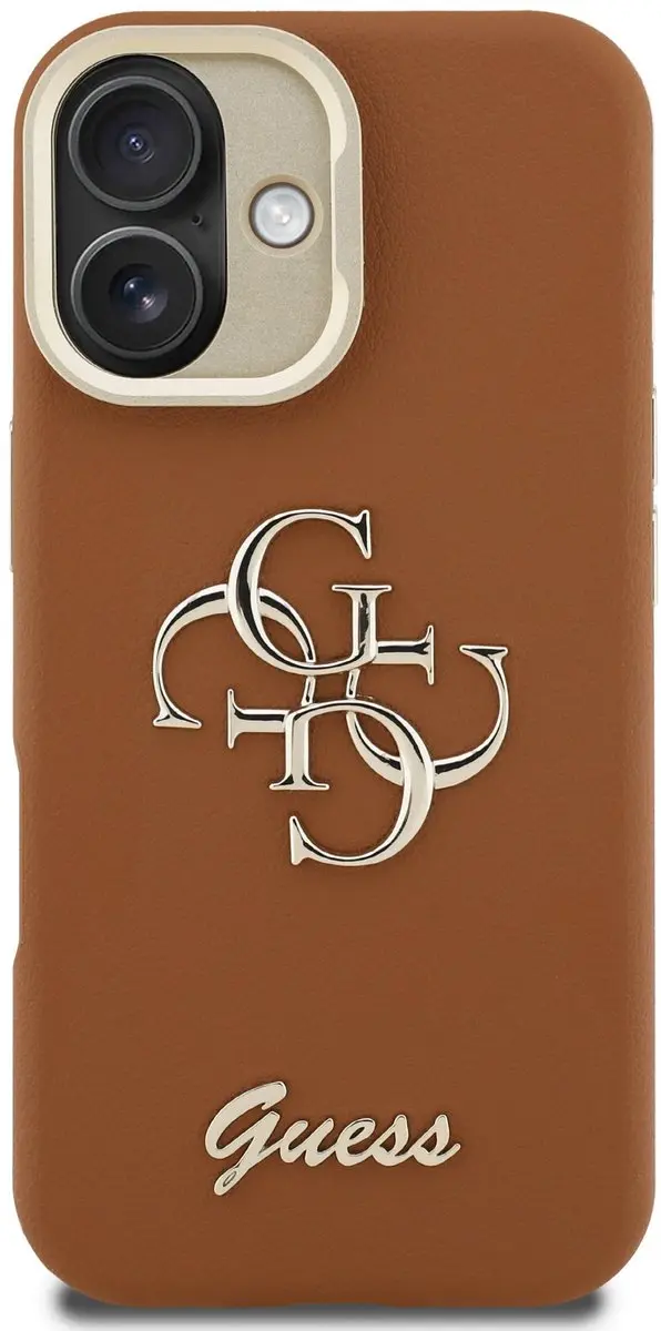 Guess iPhone 16 Hoesje 4G Logo - Bruin