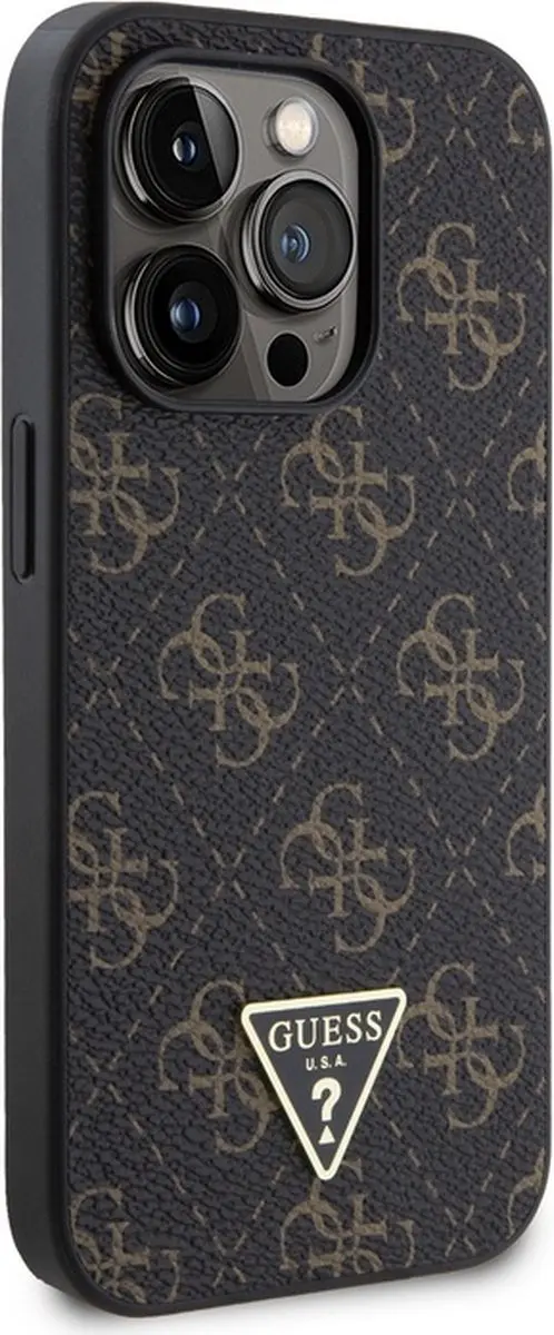 GUESS 4G Triangle Logo Back Case - iPhone 14 Pro - Zwart