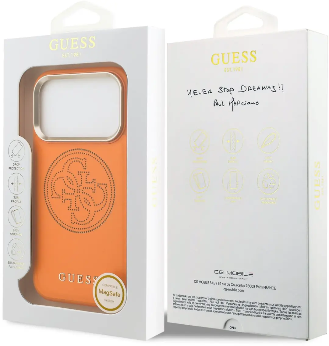 Guess PU Perforated 4G Logo Backcover 14721 - Oranje