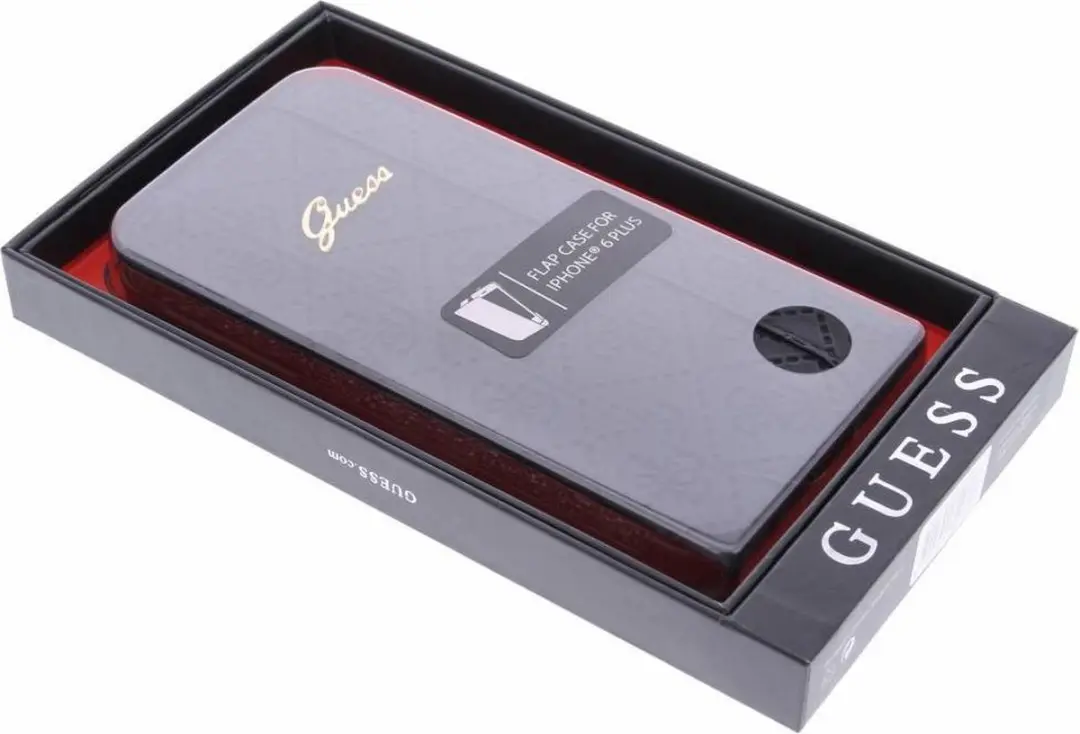 GUESS iPhone 6 Plus Scarlett Flap Case GUEGUFLP6LSCBK - Zwart