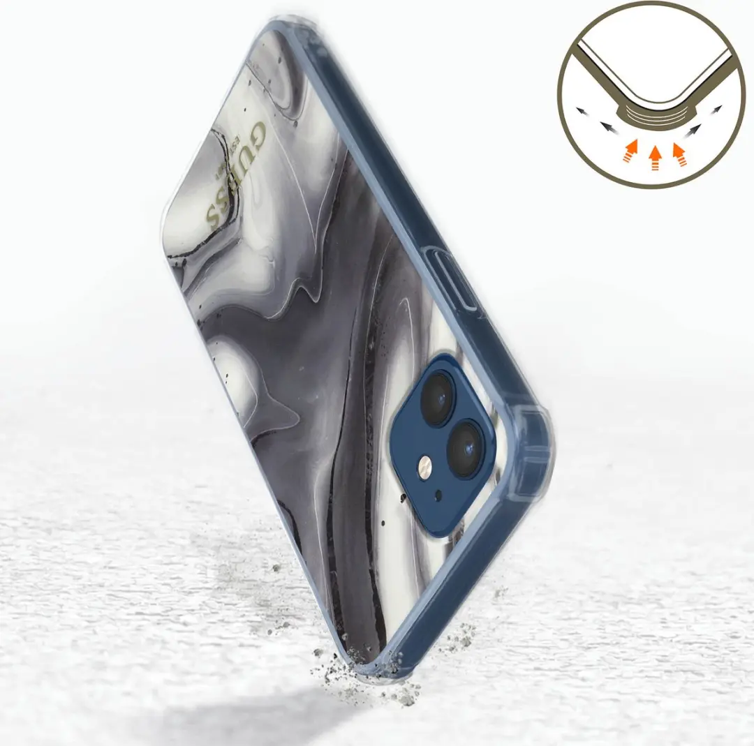 Guess Marble Back Case met Polsbandje - Grijs - afbeelding 6 van 6