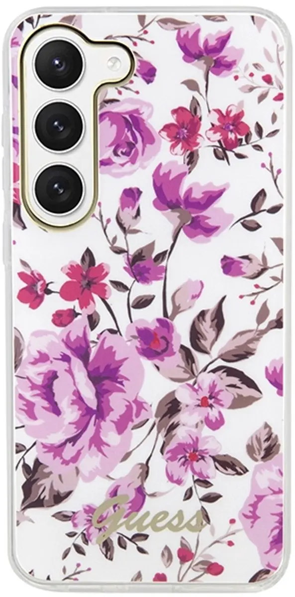 GUESS Flower Back Case - Samsung Galaxy S23 - Wit