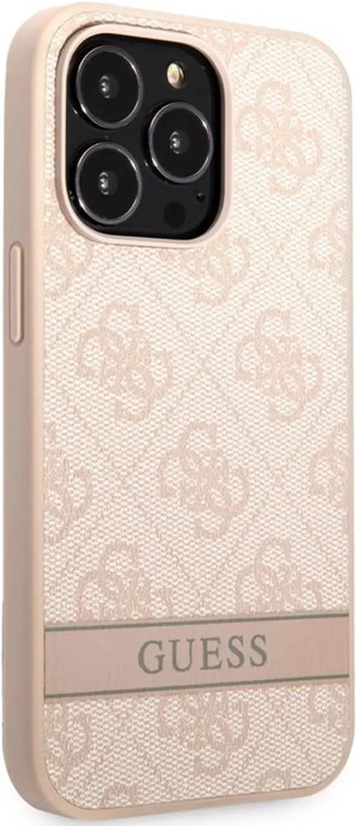 Guess iPhone 13 Pro Hoesje Roze - 4G Printed Stripe
