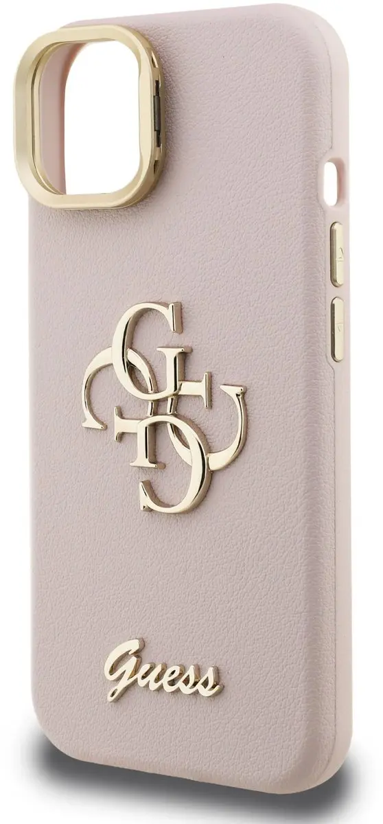 Guess 4G Logo iPhone 15 Hoesje - Roze - MPN 13451