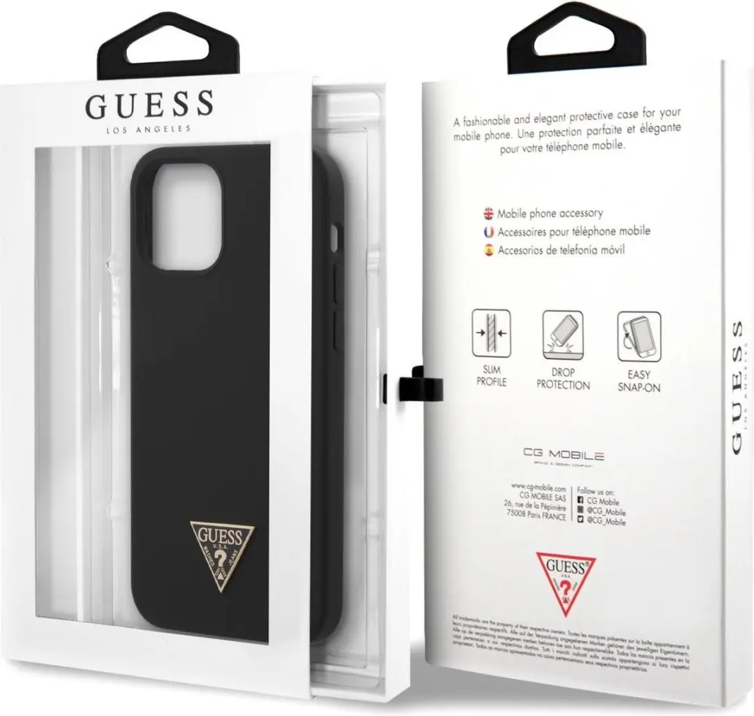 GUESS Hoesje iPhone 12/12 Pro Triangle - Zwart