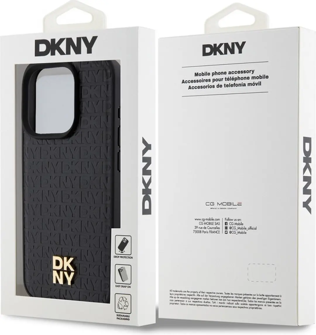 DKNY Repeat Stack Logo Hoesje - iPhone 14 Pro - Zwart - afbeelding 6 van 6