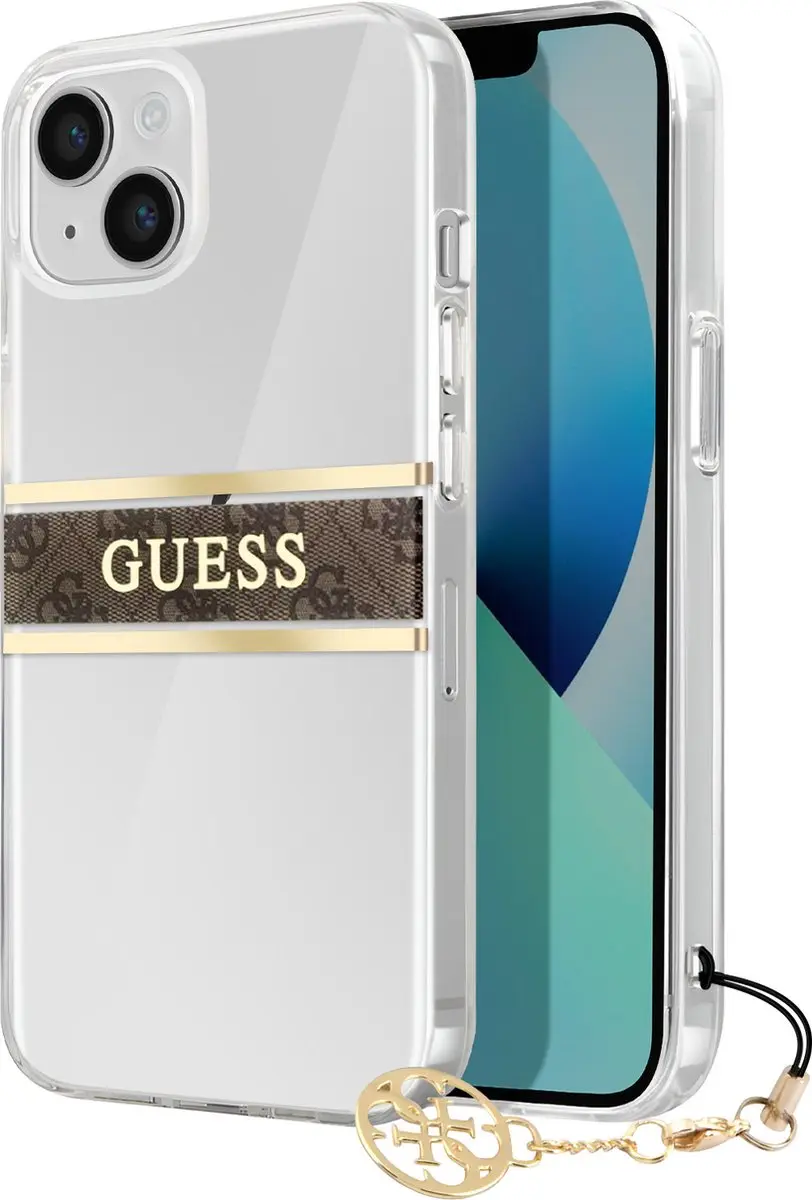 GUESS Charms Backcase iPhone 13 Mini - Transparant Bruin