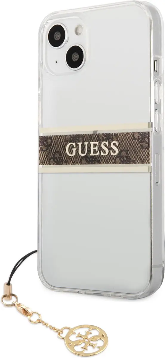 GUESS Charms Backcase iPhone 13 Mini - Transparant Bruin