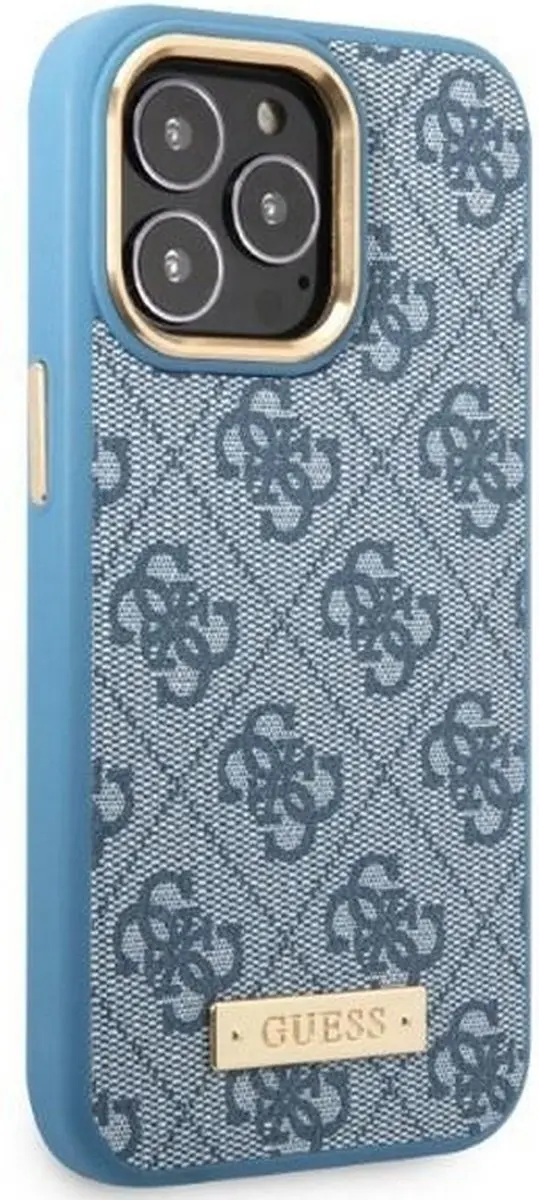 GUESS 4G Back Case MagSafe iPhone 13 Pro - Blauw GUHCP13M4GMBL