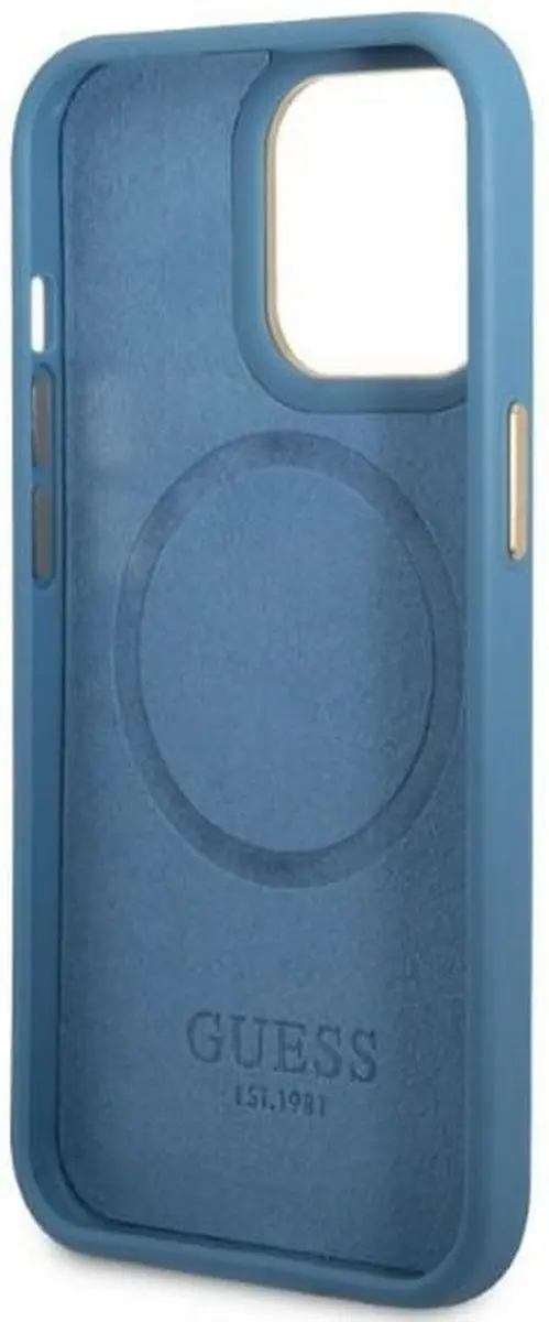 GUESS 4G Back Case MagSafe iPhone 13 Pro - Blauw GUHCP13M4GMBL