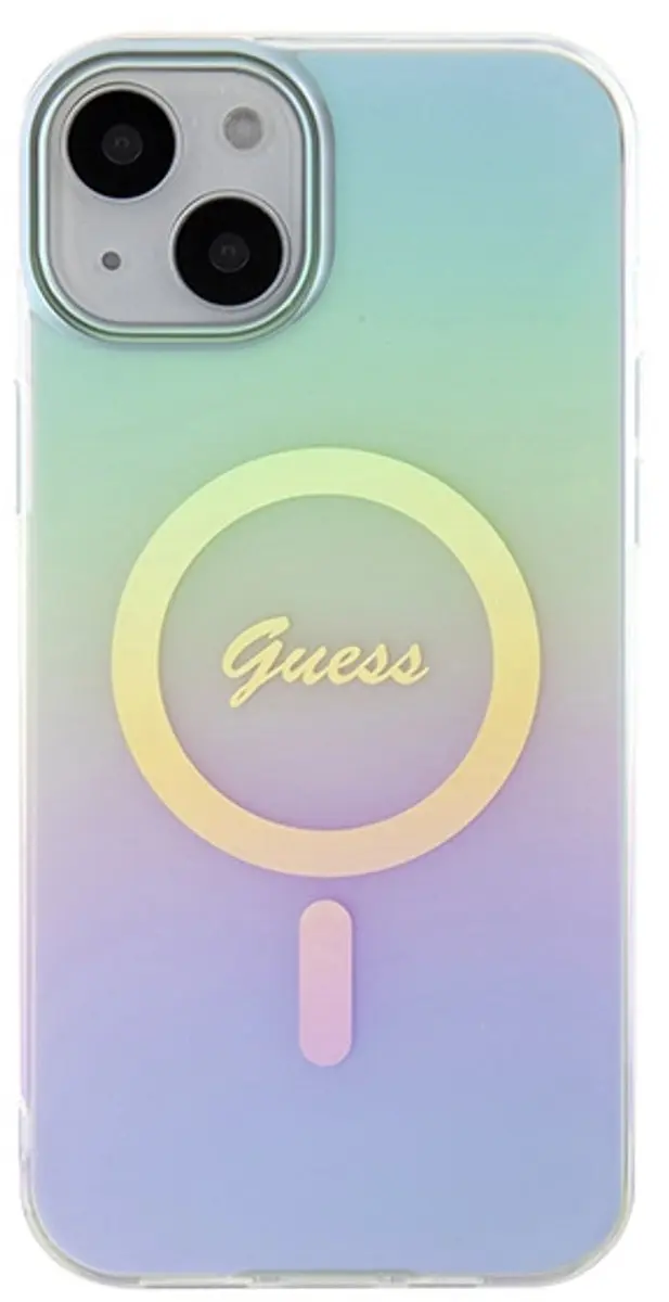 GUESS Iridescent Back Case - iPhone 15 Plus - Turquoise - MagSafe