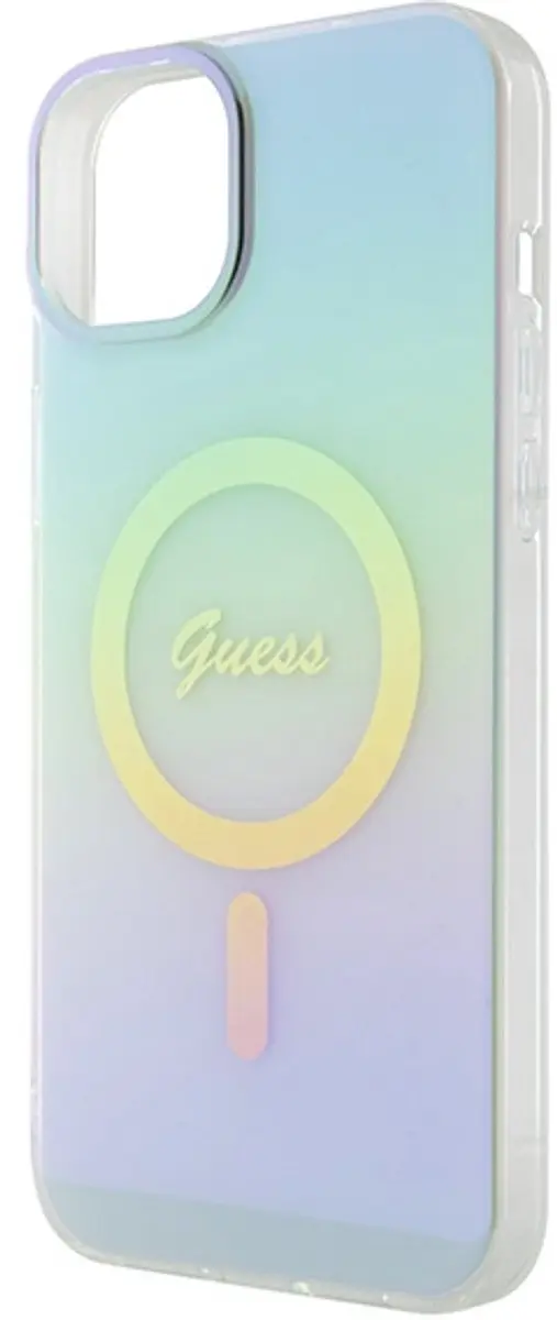 GUESS Iridescent Back Case - iPhone 15 Plus - Turquoise - MagSafe - afbeelding 6 van 6