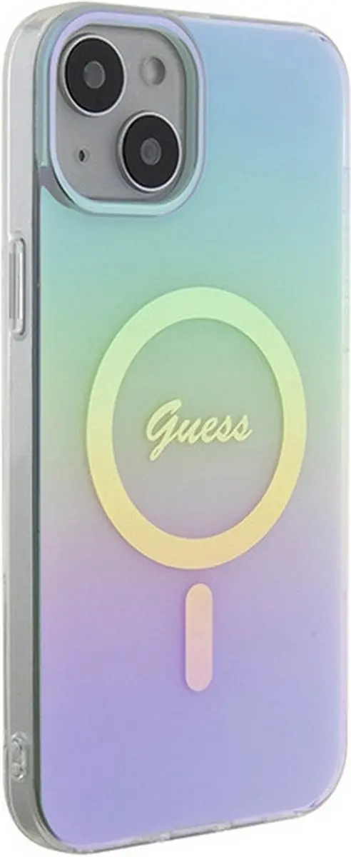 GUESS Iridescent Back Case - iPhone 15 Plus - Turquoise - MagSafe