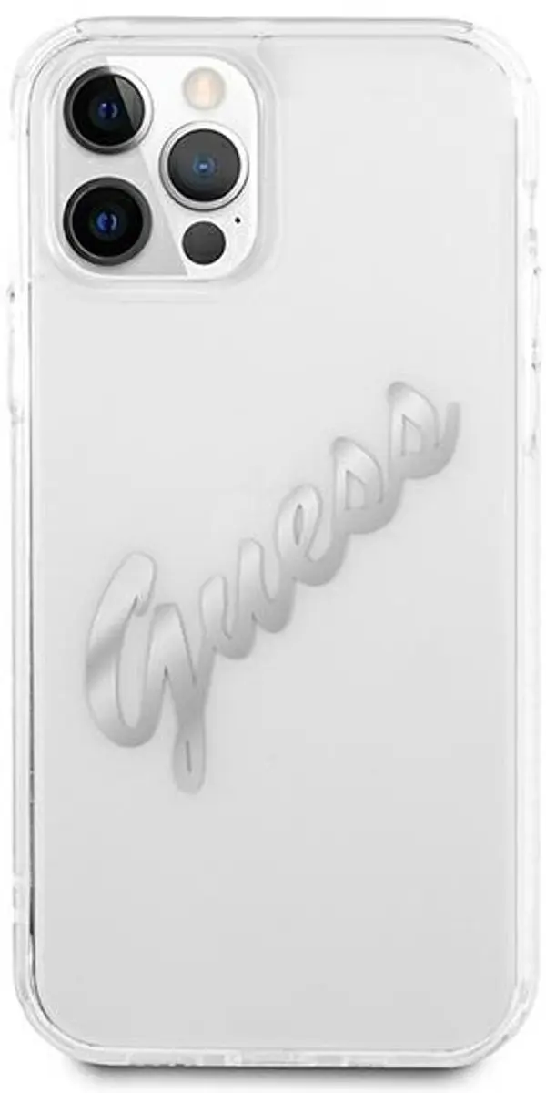 GUESS Vintage Transparant Hoesje - iPhone 12 Pro Max - Zilver - afbeelding 3 van 6