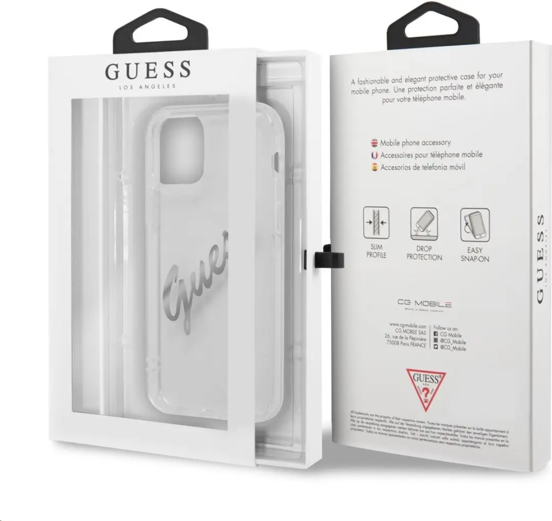 GUESS Vintage Transparant Hoesje - iPhone 12 Pro Max - Zilver - afbeelding 6 van 6