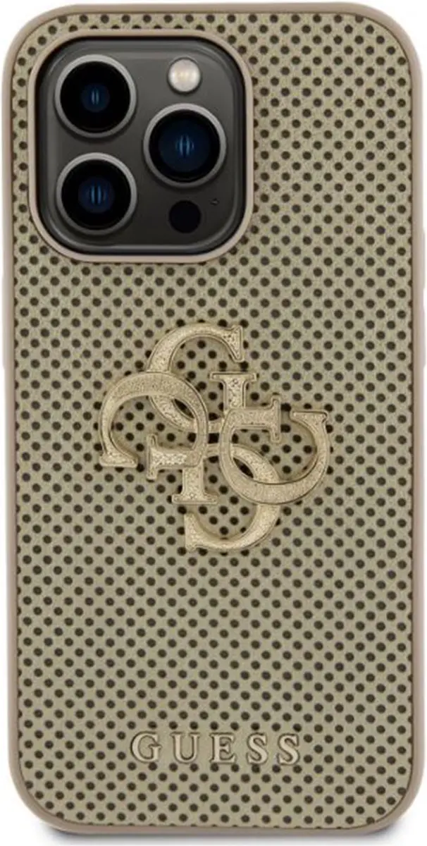 GUESS Perforated Back Case Goud - iPhone 15 Pro