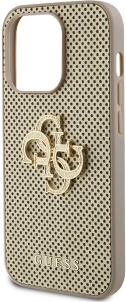 GUESS Perforated Back Case Goud - iPhone 15 Pro