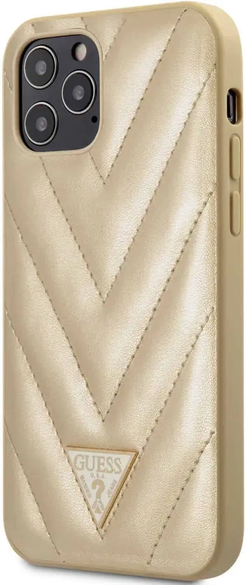 GUESS iPhone 12 Pro Max Hoesje - Effen Goud - 6271