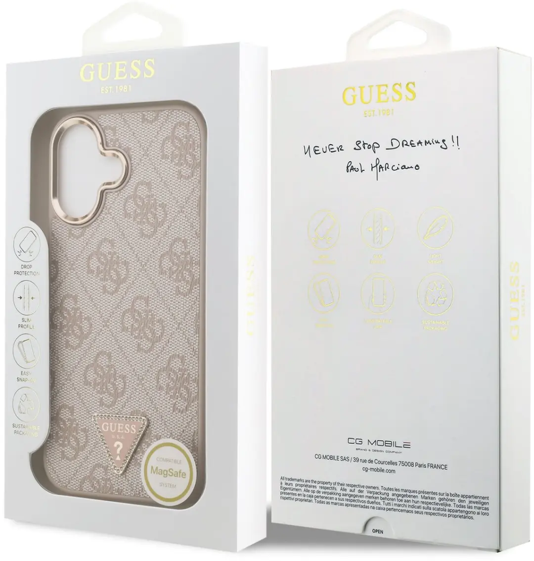 Guess iPhone 17 Telefoonhoesje - Roze - MagSafe