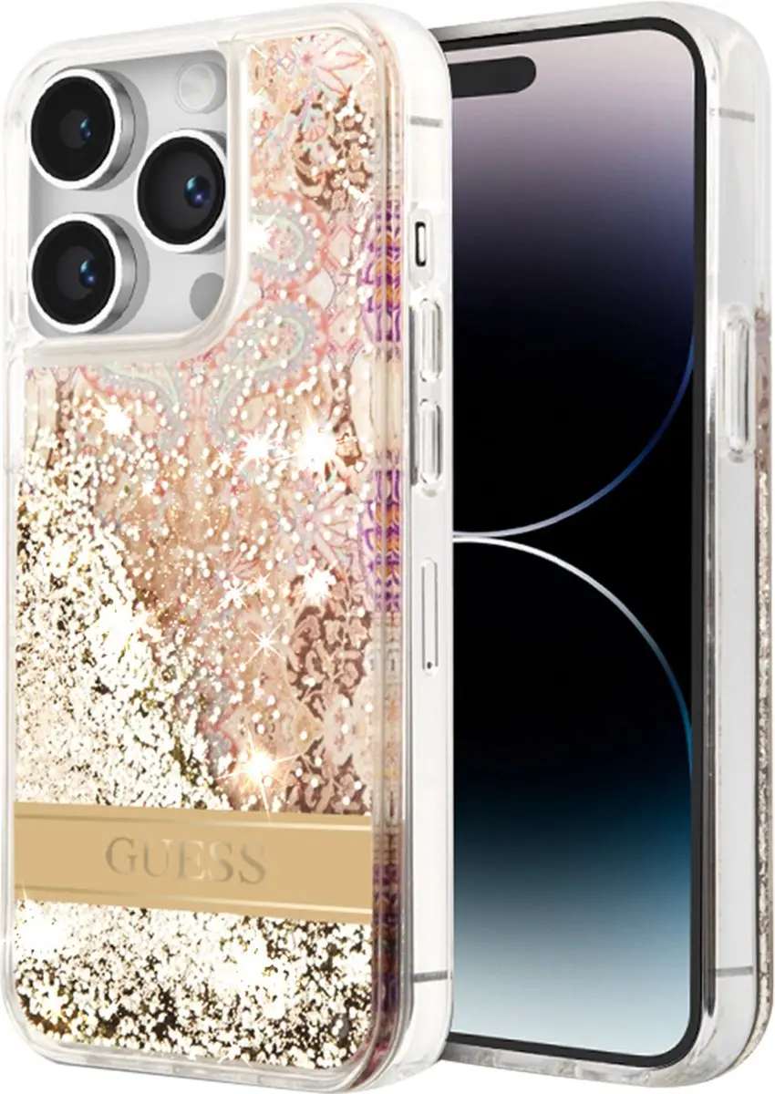 Guess Paisley Liquid Glitter Back Case