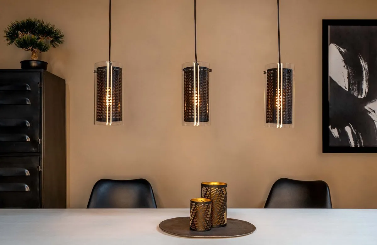 Eglo Pinto Textil 1 Hanglamp - 82cm - Zwart
