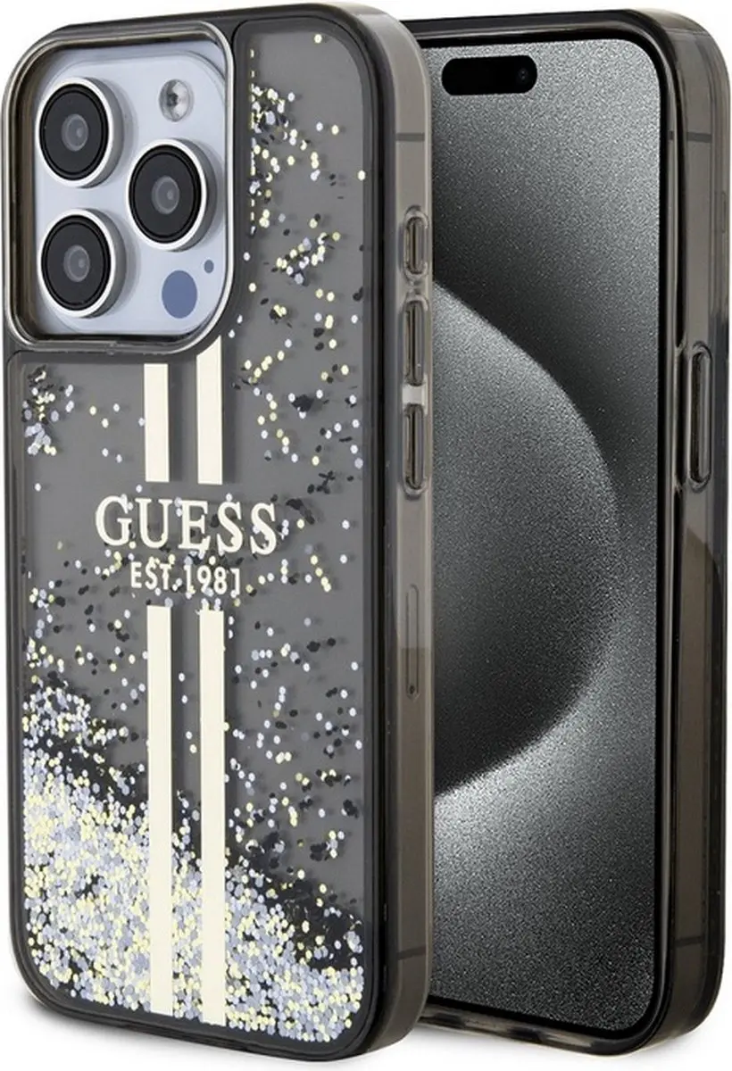 GUESS Liquid Glitter Gold Stripe Hoesje