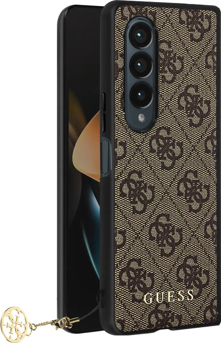 Guess Samsung Galaxy Z Fold 4 Hoesje Charm Back Cover - Bruin