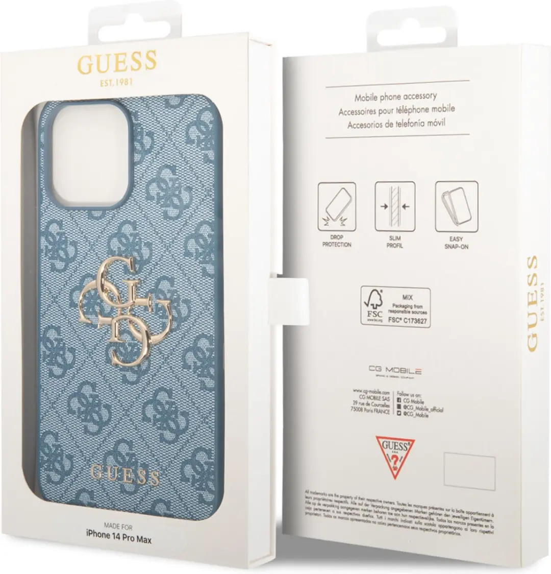 Guess iPhone 14 Pro Max Hardcase - Blauw - 3666339088774