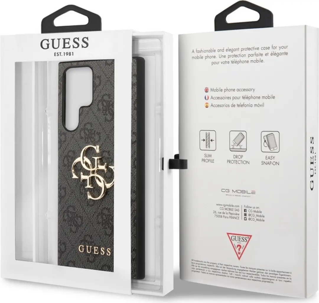 GUESS 4G Metal Logo Back Case GUHCS24L4GMGGR - Grijs - afbeelding 6 van 6