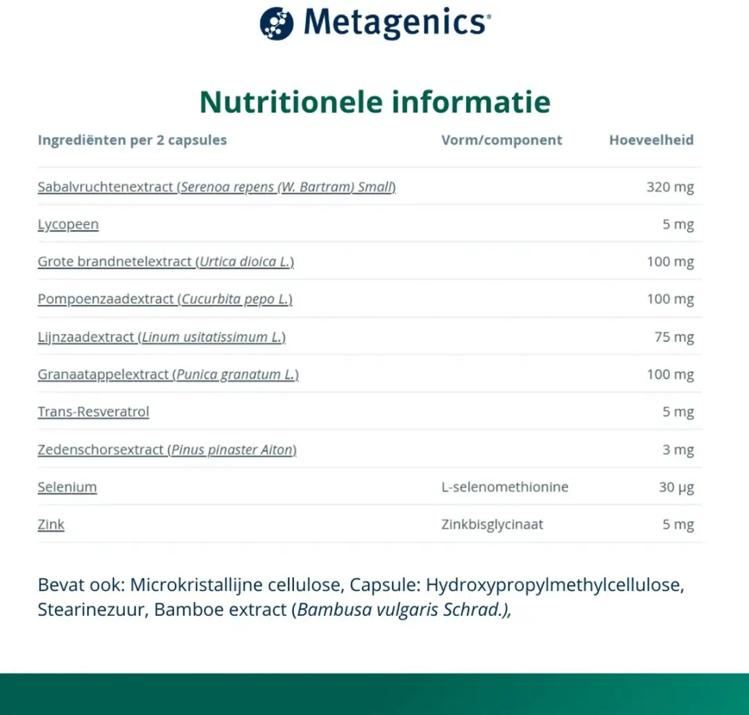 Metagenics Sanprogin 60 Capsules