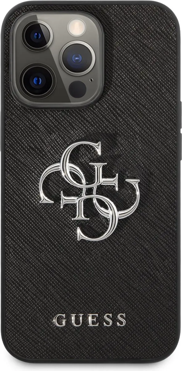 GUESS Saffiano Back Case - iPhone 13 Pro - Zwart - afbeelding 6 van 6