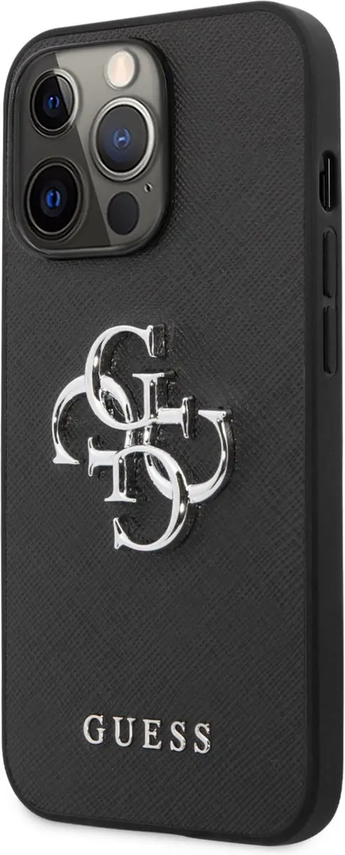 GUESS Saffiano Back Case - iPhone 13 Pro - Zwart